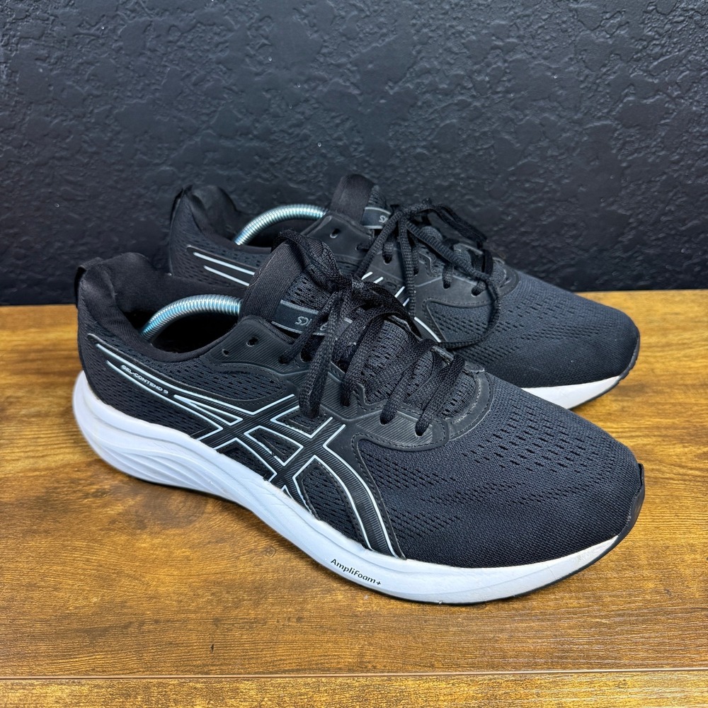 ASICS Gel-Contend 9 1011B882 Black White Mesh Running Shoes Mens 10.5 Extra Wide